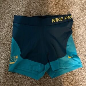 Nike Pro Teal and Navy Shorts